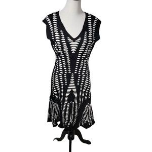 Bellario Women's size Large Black and White Dress AS IS